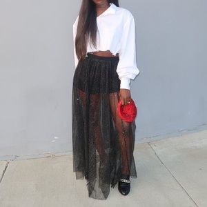 Free People Sheer Maxi Skirt